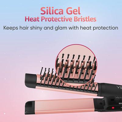 Vega Glam Shine 2 In 1 Hair Straightener and Brush, (VHSBB-01) 475 gm - Straighteners