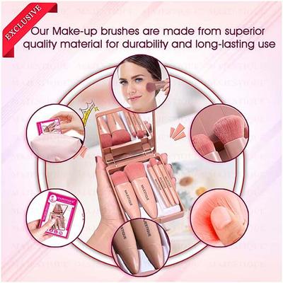 Majestique Travel Friendly Make-Up Kit with Mirror, Ultra-Soft Bristles for Face, Lip Eye - 6 Pcs 1's - Sponges & Applicators