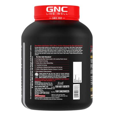 GNC AMP Gold Series 100% Whey Protein Advanced Powder - Double Rich Chocolate 1.81 kg - Whey Proteins