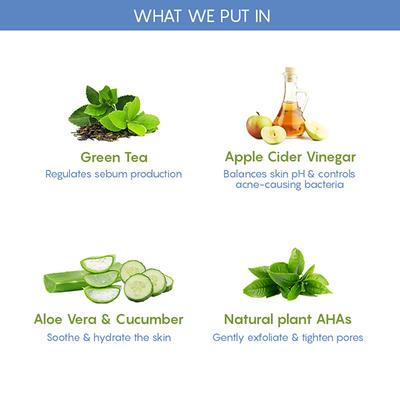 The Mom's Co. Natural Green Tea Face Toner with Aloe Vera & Apple Cider 200ml - Face Mists
