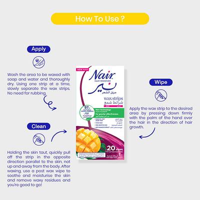 Nair Body Wax Strips - Mango 20's - Hair Removal Accessories