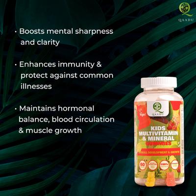 Qaadu Kids Multivitamin & Mineral Gummies 60's - Multi-Vitamins