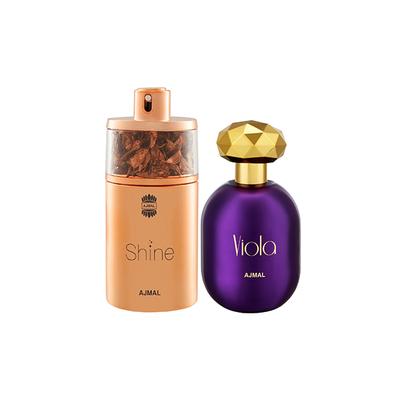 Ajmal Shine EDP Floral Powdery Perfume And Viola EDP Fruity Floral Perfume 150 ml - Women Perfumes (Edt/Edp)