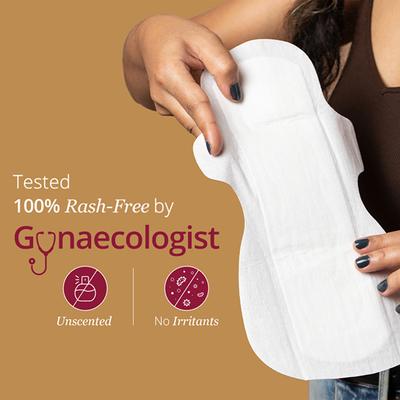 Carmesi Sensitive Sanitary Pads L Certified 100 Percent Rash-Free with Disposal Bags 10's - Maternity Pads