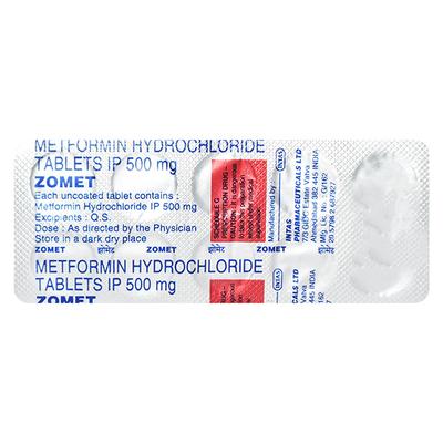 Zomet 500mg Tablet 10'S - Diabetes-Ant