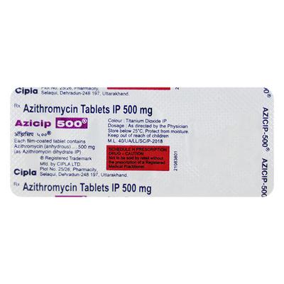 Azicip 500mg Tablet 3'S - Bacterial Infections-Mac