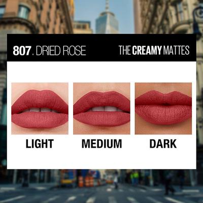 Maybelline New York Color Sensational Creamy Matte Lipstick, 807 Dried Rose 1's - Lipsticks