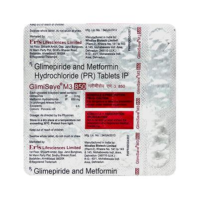Glimisave M3 850 Tablet 15'S - Diabetes-Ant