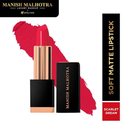 Manish Malhotra Beauty By MyGlamm Soft Matte Lipstick-Scarlet Dream 4 gm - Lipsticks