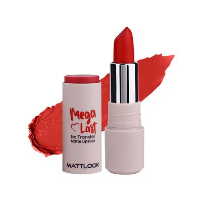 Matt Look Mega Last No Transfer Matte Lipstick With Smudge Proof Formula & Vitamin E, Apple Red-03 3.8 gm - Lipsticks