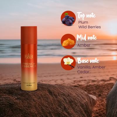 French Essence Deodorant Body Spray - Aura 150 ml - Perfumes (Edt/Edp)