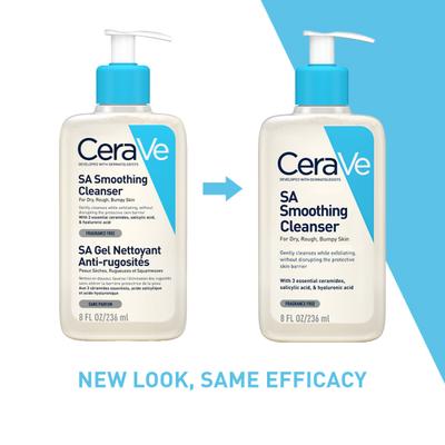 CeraVe SA Smoothing Cleanser For Dry, Rough & Bumpy Skin, Face wash with Salicylic Acid & Ceramides 236 ml - Face Washes