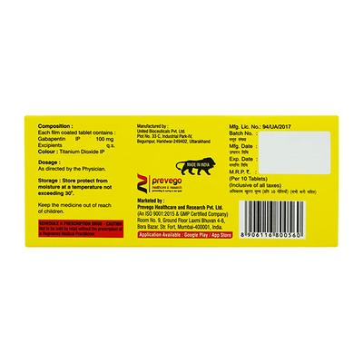 GABATRON 100 Tablet 10's - Neuropathic Pain-Dru