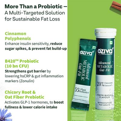 OZiva+ Advanced Metabolic Gut-Fit for Gut & Metabolic Heath 60's - Digestive Health