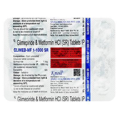 GLIMED MF 1/1000 SR Tablet 10's - Diabetes-Ant