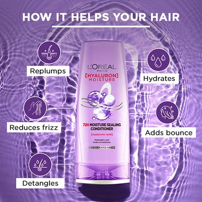 Loreal Paris Hyaluron Moisture 72H Moisture Sealing Conditioner for Dry and Dehydrated Hair 386 ml - Conditioners