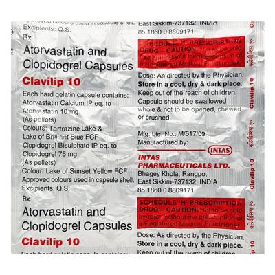 Clavilip 10mg Capsule 15'S - High Cholesterol-Dys