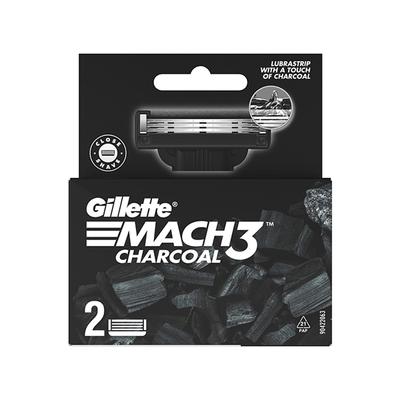 Gillette Mach3 Charcoal Shaving Razor Blades - Lubastrip For A Smooth Glide 2's - Razors & Cartridges