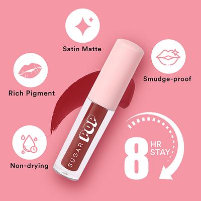 SUGAR POP Matte Lipcolour - 05 Mahogany 1.6 ml - Liquid Lipsticks