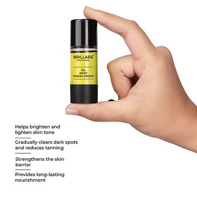 Brillare Professional Oil Away Power Drops, 100% Natural Face Serum with Tea Tree and Rosemary 15 ml - Face Serum