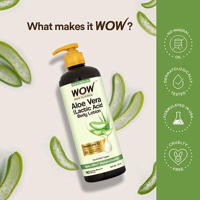 Wow Life Science Aloe Vera Body Lotion - Ultra Light Hydration 400 ml - Lotions & Creams