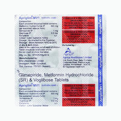 APRIGLIM MV 1 Tablet 15's - Diabetes-Ant