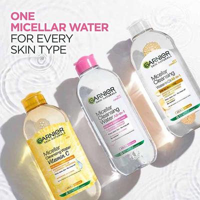 Garnier Skin Naturals, New Formula Micellar Cleansing Water All In -1 Even For Sensitive Skin Cleanses+Soothes+ Removes Make Up 400ml - Make Up Removers
