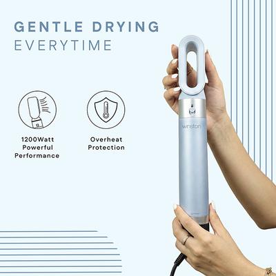 Winston 5 in 1 Hair Blow Brush Multi Styler with Auto Wrap Curler, Blow Brush, Straightening Brush, Dryer, and Curl Enhancer Suitable for All Hair Types- ICE BLUE 1s 1's - Hair Dryers