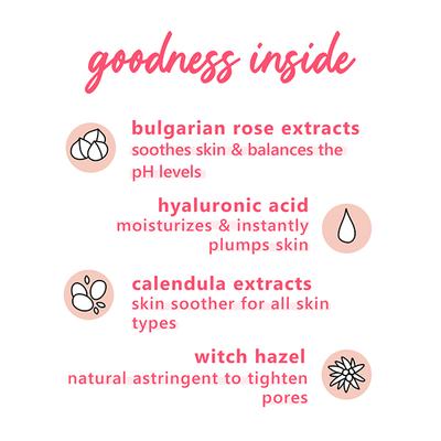 Plum Bulgarian Valley Rose Water Toner with Hyaluronic Acid Fragrance Free 100ml - Toners