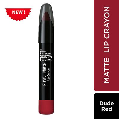 Street Wear Playfull Matte Lip Crayon - Dude Red 2.9 gm - Lip Crayons