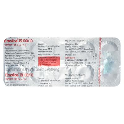 EMSITA D 100/10 Tablet 10's - Diabetes-Ant