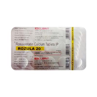 Rozula 20mg Tablet 15'S - High Cholesterol-Dys