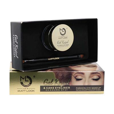 Matt Look Fashion Eye Makeup Gel Kajal & Cake Eyeliner 24H Stay, New H13, 4gm+3gm 1's - Eyeliners