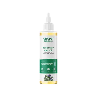 Aravi Organic 100% Pure Rosemary Lavender Hair Growth Carrier Hair Oil 200 ml - Hair Oils