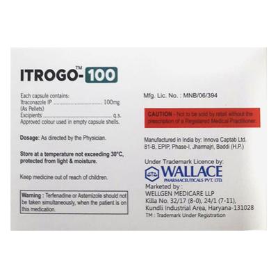ITROGO 100 Capsule 10's - Fungal Infections-Anf