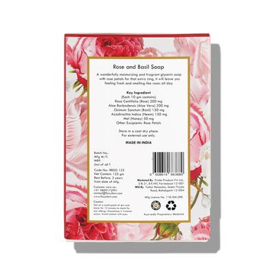 Fizzy Fern Soap - Rose & Basil with Petals 125 gm - Soaps