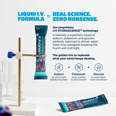 Liquid I.V. Hydration Multiplier - Acai Berry, Electrolyte Powder Drink Mix 12's - Multi-Vitamins