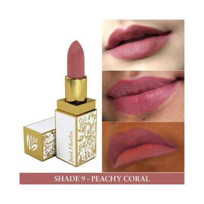Just Herbs Ayurvedic Creamy Matte Lipstick with Jojoba Oil & Vitamin E Peachy Coral 1.8gm - Lipsticks