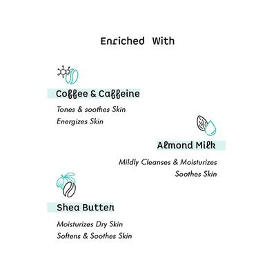 mCaffeine Milky Brew Coffee Face Wash 24hr Moisturization with Almond Milk for All Skin Types 75ml - Face Wash & Cleansers