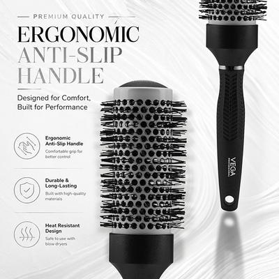 Vega Professional Ceramix Shine Blow Dry Round Hair Brush 43Mm For Men & Women (Vpphb-03) - Hair Brushes