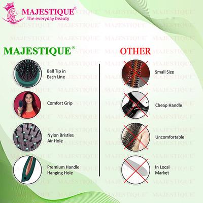 Majestique Oval Shape Detangling Brush for Curly Hair for Men, Women - Velvet Green 1's - Loofahs & Sponges