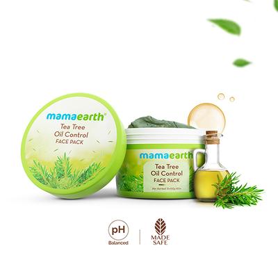 Mamaearth Tea Tree Oil Control Face Pack with Tea Tree & Salicylic Acid Normal to Oily Skin 200 gm - Face Packs