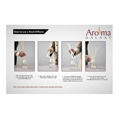 Aroma Galaxy (Alcohol Free) Fragrant Reed Diffuser Kit - Mogra & Madurai Jasmine 30 ml - Carrier Oils