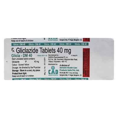 Glicla DM 40mg Tablet 10'S - Diabetes-Ant