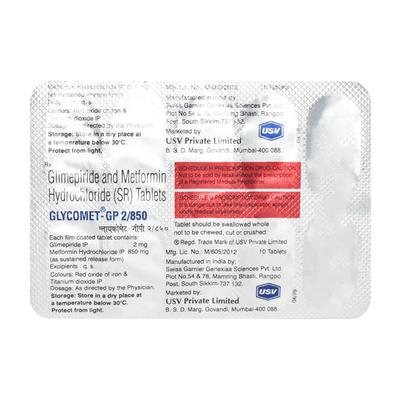 Glycomet GP 2/850mg Tablet 10'S - Diabetes-Ant
