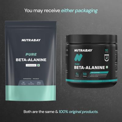 Nutrabay Pure Beta Alanine Amino Acid Powder - Unflavoured 250 gm - Amino Acids