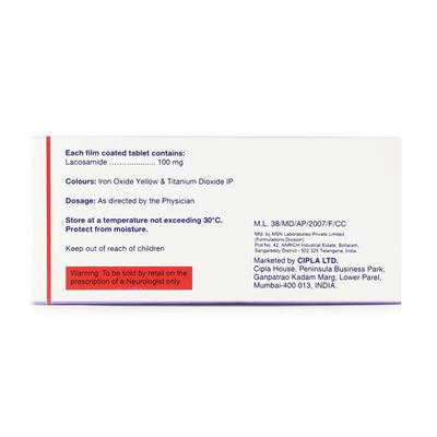 Lacopsy 100mg Tablet 10'S - Epilepsy/Convulsion-Ant