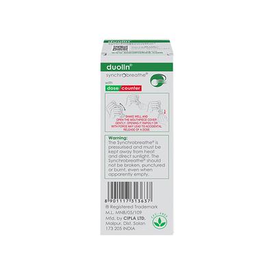 DUOLIN SYNCHROBREATHE WITH DOSE COUNTER Inhaler 180md - Asthma/COPD-Ast
