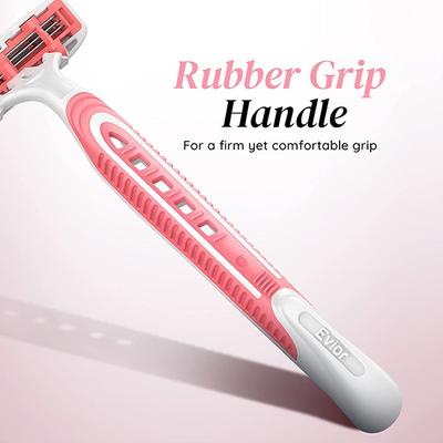 LetsShave Evior 3 Plus Disposable Razor - Women (Pack of 12) - Hair Removal Accessories