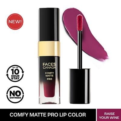 Faces Canada Comfy Matte Pro Liquid Lipstick - Raise Your Wine 03, 5.5 ml 10HR Stay No Dryness - Liquid Lipsticks